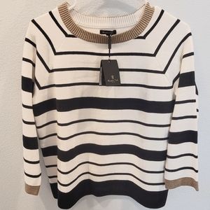 Massimo Dutti striped black and white cashmere blend sweater